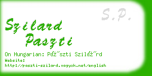 szilard paszti business card